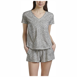 Ensemble deux pièces pour femmes, t-shirt et short d'été en tissu coton, ensemble de shorts pour femmes - Product Image 5