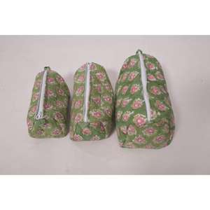 Bolsa de Maquillaje con Estampado Floral de Algodón, Bolsa de Cosméticos para Mujer, Bolsa de Aseo de Viaje con Cierre, Bonito Regalo Floral - Product Image 4
