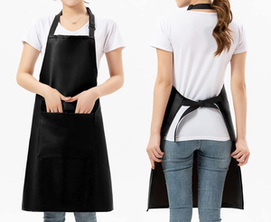 Top Quality Black Vinyl Leather Working <b>Apron</b> With Pockets Waterproof <b>Work</b> <b>Aprons</b> For Kitchen, Cooking, Dishwashing - Product Image 4