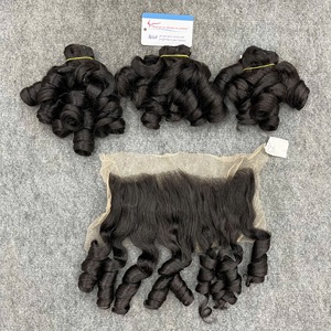 Extensions de cheveux humains vietnamiens bouclés et rebondissants en gros avec fermeture en dentelle HD, boucles douces - Product Image 2