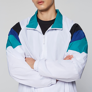 Conjunto de Dos Piezas para Hombre, Chaqueta con Cierre y Pantalones Cortos, Estilo Deportivo, Satinado, 2 Colores, Primavera 2026, ODM - Product Image 3