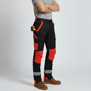 New Arrived 2026 100% Cotton Workwear Reflective Pant Men's CLASS 2 Durable 2 Tone Multi Pockets Safety Pants Waterproof LED - Product Image 4
