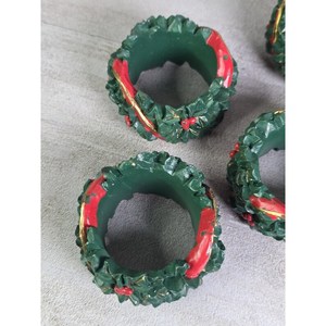 Christmas Resin Eco-Friendly Napkin <b>Rings</b> Green <b>Wreath</b> Design 5 Cm Width Traditional Luxury Wedding Party Table Decoration - Product Image 6
