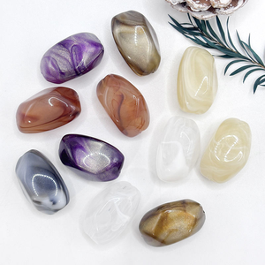 Cuentas sueltas de acrílico con forma de concha de orificio grande, cuadradas, de color, con orificio recto, tipo colgante de campana, accesorios de joyería para bikini y manualidades de resina - Product Image 6