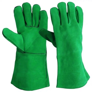 Guantes de Soldadura MIG de Piel de Vacuno Roja Personalizados de Primera Calidad, Resistentes al Calor, Guantes de Seguridad de Cuero de Protección - Product Image 4