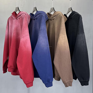 Custom Oversize 450gsm Fleece Hoodies Heavyweight Vintage Washed <b>Black</b> Sweatshirt Sun Faded Cotton <b>Men</b> Cropped Acid Wash <b>Hoodie</b> - Product Image 1