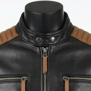 Hot Premium Quality Men's Leather <b>Jackets</b> 100% Original Cow Hide Breathable <b>Waterproof</b> Knitted Fabric Stylish Printing <b>Winter</b> - Product Image 2