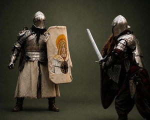 Traje de Armadura de Caballero Barbuta Portátil – Disfraz Medieval de Acero Completo Farjana - Product Image 4