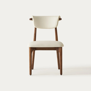 Chaise de salon en teck massif pour restaurant, chaise de salle à manger d'extérieur en teck avec coussin en cuir synthétique - Maria - Product Image 5
