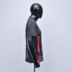 เสื้อยืดลำลองผู้ชายคุณภาพพรีเมียม พิมพ์ลายตามสั่ง ทรงหลวม คอโอ ผ้าเจอร์ซีย์คอตตอน ซักย้อมแบบแอซิดวอช แห้งเร็ว เป็นมิตรต่อสิ่งแวดล้อม - Product Image 6