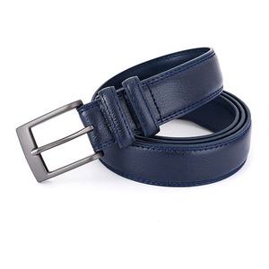 Ceinture en cuir véritable originale pour homme, longueur personnalisée, ceintures en cuir bleu de haute qualité - Product Image 5