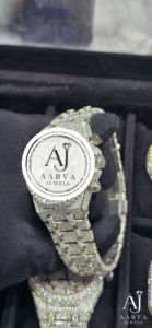 Iced Stainless Steel Hip Hop Mechanical Watch Sapphire Crystal Dial Analog <b>Chronograph</b> Gemstone Case Bracelet for Party Gift - Product Image 4
