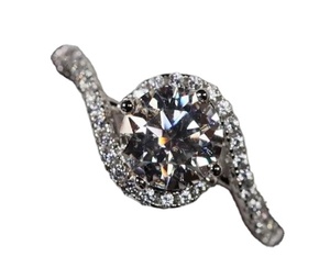 Anillo de Compromiso de Plata de Ley 925 con Moissanita, Anillo de Compromiso con Diamante de Moissanita, Anillo de Moissanita para Mujer - Product Image 1