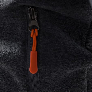 Sweat-shirt à capuche zippé gris foncé pour homme, coupe classique, décontracté, pour l'automne, 100% coton, molleton tricoté, couleur unie - Product Image 4