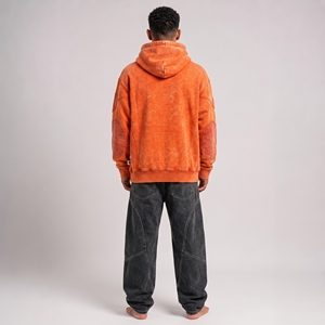 Sudadera con Capucha Vintage para Hombre, de Algodón Grueso, Estilo Oversize, Acabado Lavado, Ropa Casual Urbana para Uso Diario - Product Image 2