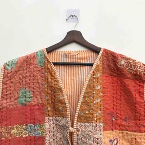 Chaleco Étnico Khambadi Hecho a Mano en India, Chaleco Tradicional de Lana Khambadi, Chaqueta, Abrigo Sin Mangas Acolchado Estilo Khambadi Personalizado - Product Image 4