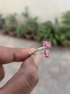 Natural Pink Tourmaline <b>Two</b> <b>Stone</b> Bezel Setting Classic 925 Sterling Silver Wedding Gift <b>Ring</b> - Product Image 3