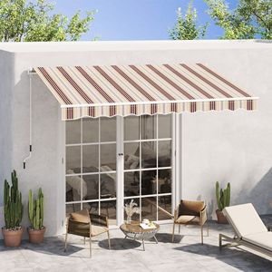 Tenda da Sole Retrattile Manuale 10x8 Rossa con Manovella Facile, Protezione UV, Bracci Pieghevoli, Telaio in Alluminio Estensibile per Patio, Terrazze e Giardini - Product Image 2