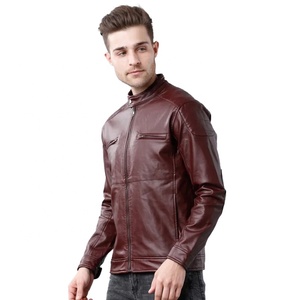 Veste en cuir PU mince et décontractée pour hommes Collection d'hiver de haute qualité Manteau à fermeture éclair sur pied Options de taille supérieure - Product Image 2