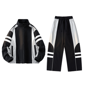 Chaqueta Deportiva Unisex Azul Marino Cortavientos con Cremallera Completa, Diseño Deportivo, para Otoño, Corte Regular, 100% Poliéster - Product Image 1
