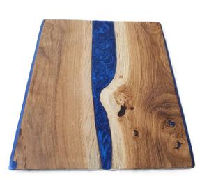 Planche à découper en bois avec poignée en résine, plateau à fromage et à collations en résine époxy, épaisseur 2,0 cm, compatible lave-vaisselle, taille personnalisable - Product Image 4