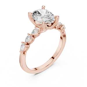 Anillo de Compromiso con Diamante de Corte Ovalado para Mujer, Oro Sólido de 14K, Certificado IGI, Corte Excelente, VVS1 - Product Image 6