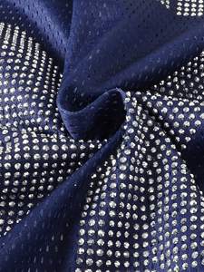 Trendy <b>Blue</b> American Football Jersey Women Rhinestone Mesh V-Neck Silver Sparkly Bling <b>Glitter</b> Lady Team Streetwear Casual Shirt - Product Image 4