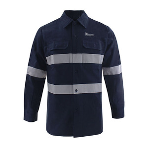 Chemise de sécurité réfléchissante 180 GSM en polyester PU, vêtements de travail haute visibilité, style manches longues avec réflecteur pour la vente en gros - Product Image 3