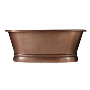 Bañera de cobre martillado al por mayor con interior de níquel, bañera de inmersión doble independiente para proyectos de baños de villas y hoteles - Product Image 2