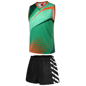 Ensemble d'uniformes de football australien personnalisés, respirant, en polyester, maillot d'équipe imprimé numériquement, sans manches, unisexe, adulte - Product Image 4
