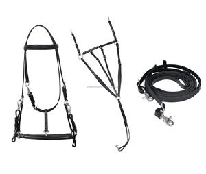 Ensemble de bride et de peitorale en cuir Endurance avec rênes et harnais, équipement et accessoires pour chevaux - Product Image 1