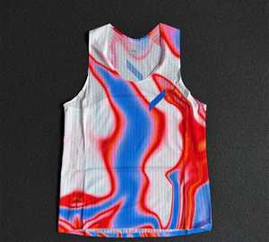 Camiseta sin Mangas para Hombre, Cuello en V, Estampado Abstracto, Secado Rápido, 100% Poliéster, Estilo Deportivo - Product Image 3