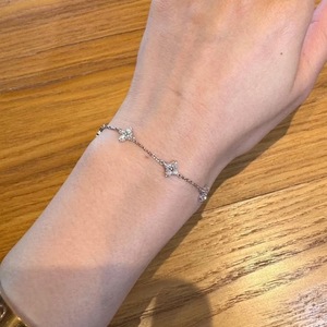 Pulsera de Cadena y Eslabones con Diamantes de Laboratorio de 1Ct/1.4Ct en Oro Rosa, Pulsera de Trébol de Oro Sólido de 14K con Cierre de Langosta, Regalo de Cumpleaños para Ella - Product Image 4