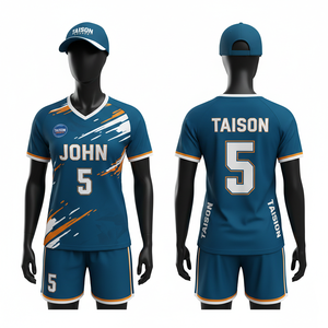 Tenue de handball pour femmes, polyester interlock GSM premium, design à panneaux bleu rose néon, sublimation, logo personnalisé, ensemble de tenue de handball - Product Image 2