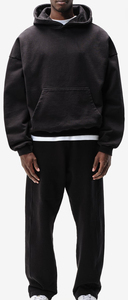 Sudadera con Capucha Negra Extra Grande para Hombre, de Felpa, Manga Larga, Color Sólido, Casual, Ecológica y Transpirable, de Última Tendencia - Product Image 4