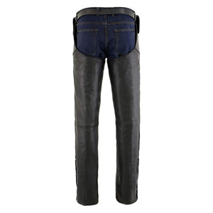 Samroz Sports <b>Men's</b> Premium <b>Leather</b> Motorcycle <b>Chaps</b>-Fully Lined Coin Pocket Customizable Logo Color Front Position All Seasons - Product Image 4