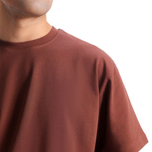 Camisetas transpirables 100% algodón de bambú, de hombros caídos, lisas, para hombre, de verano, informales, con cuello redondo y manga corta, en venta. - Product Image 5