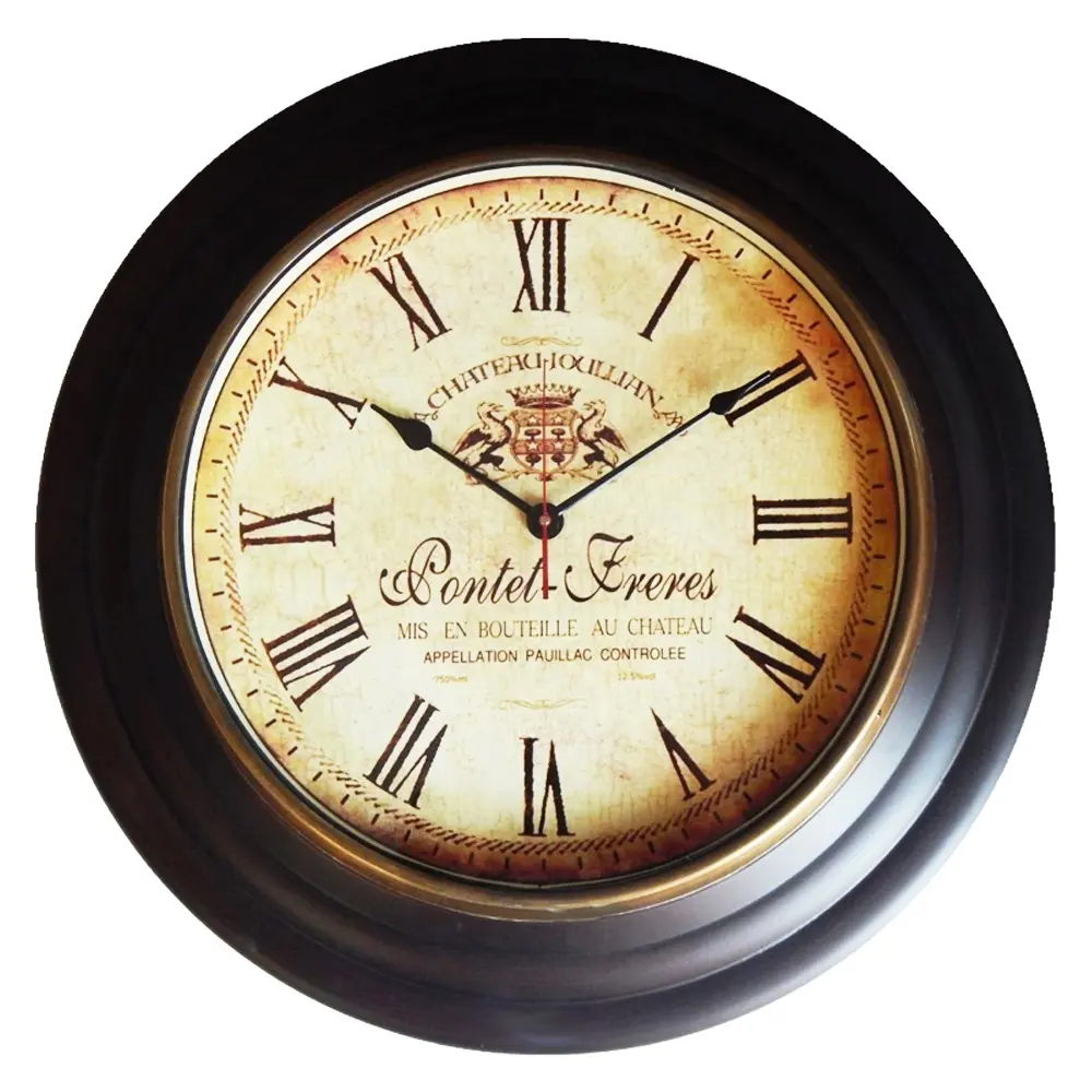 Relojes de pared, Reloj Victoria, Reloj de ojo de buey, Reloj marino, 3,4, Reloj de Hora Mundial 5,6 en 1, Reloj de rueda de barco con el logotipo de su nombre