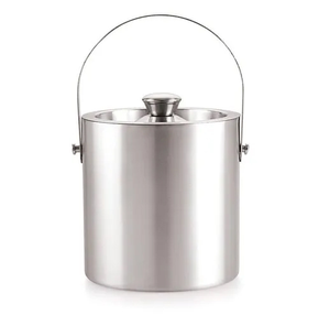 Cubo de hielo de acero inoxidable, enfriador de champán y cerveza, cesta de enfriamiento para fiestas, cubos de hielo de acero - Product Image 2