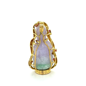 Buddha Jade Vintage Pendant 14K Alloy Gold Plated Religious Charm for Unisex Children's Fashion Jewelry - Product Image 2