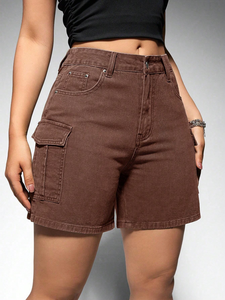 Shorts en jean pour femmes en gros, shorts en jean délavé, shorts taille haute pour le quotidien, prêts à expédier, commandes en gros - Product Image 6