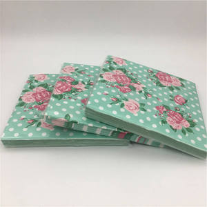Wholesale 1/4 Folded Virgin White Cocktail <b>Paper</b> Napkin High Quality 2 Ply Printed <b>Color</b> <b>Tissue</b> in Bag Style - Product Image 1