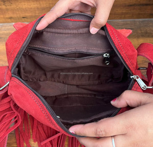 New Arrival Hot Sale <b>Large</b> Capacity Vintage Genuine Suede Leather Fringe Crossbody Shoulder Bag for Women's Trendy Style Handbag - Product Image 6