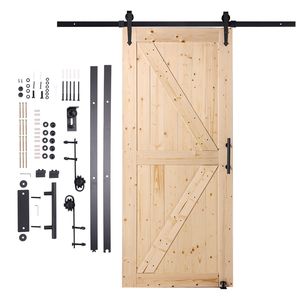 Kit Ferramenta per Porta Scorrevole in Legno 8 in 1, Guida a Pavimento D 36'' x 84'', per Porte Scorrevoli Silenziose e Scorrevoli per Soggiorno - Product Image 1