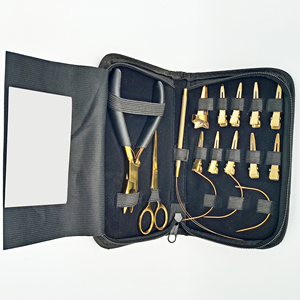 Kit d'outils professionnels pour extensions de cheveux à usage en salon, ensemble d'outils d'application pour cheveux naturels avec pinces, peigne, aiguille et boucle - Product Image 2