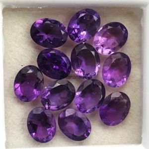 Ametyste naturelle ovale facettée 10mm 14mm, pierre précieuse violette en vrac pour la fabrication de bijoux, prix de gros, fabricant indien - Product Image 1