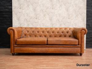 Elegant Duraster Chesterfield Two Seater Leather <b>Sofa</b> Eco-Friendly <b>Foam</b> Filled Vintage Style Deep Button Tufted Upholstery - Product Image 1