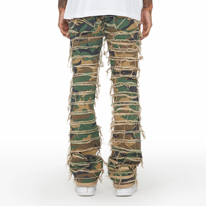 Pantalon en jean décontracté en coton, style streetwear hip-hop, personnalisable, séchage rapide, fermeture boutonnée – Grande Vente - Product Image 3