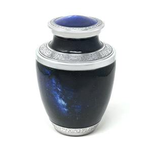 Urna Conmemorativa de Alta Calidad, Grabada a Mano, Estilo Americano, para Cenizas de Adultos, Esmalte Blanco, Capacidad de 200 Pulgadas Cúbicas, LU - Product Image 1