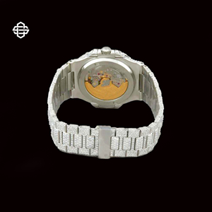 Montre tendance pour homme en acier inoxydable avec cadran carré turquoise, ornée de moissanite et de verre, style affaires, 20 mm - Product Image 3